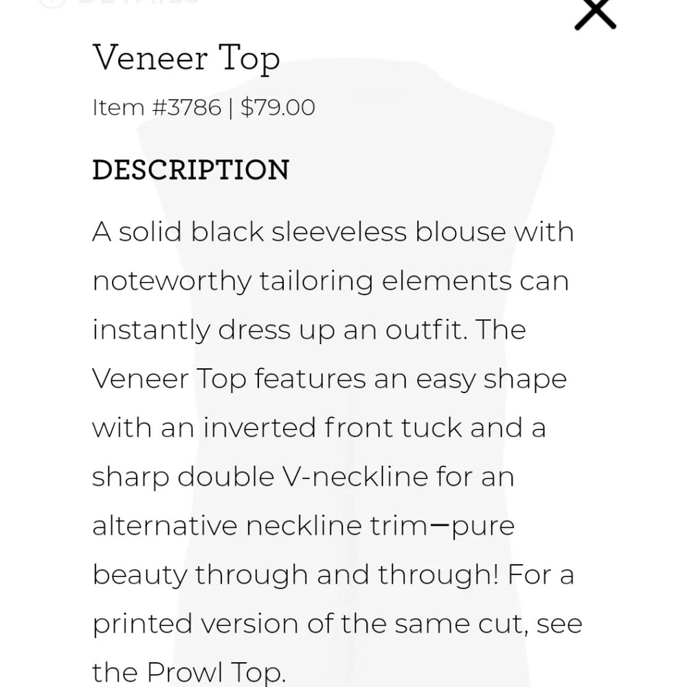 CAbi Slate Sleeveless V-Neck Blouse